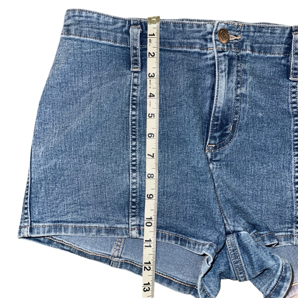 Wild Fable Denim Shorts Womens 8 Super High Rise Seamed Blue Jean Shorts Medium - Picture 4 of 5